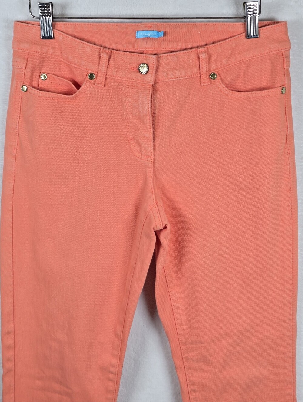 J.McLaughlin Orange Skinny Jeans Sz.6 Casual 5 Pocket Denim Cotton Pants - Picture 3 of 13